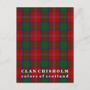 Färger Scotland Klan Chisholm Tartan Vykort