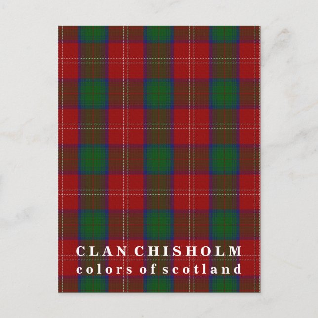 Färger Scotland Klan Chisholm Tartan Vykort (Framsida)