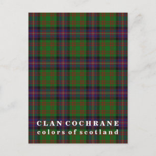 Färger Scotland Klan Cochrane Tartan Vykort