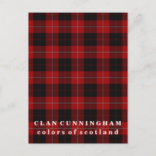 Färger Scotland Klan Cunningham Tartan Vykort