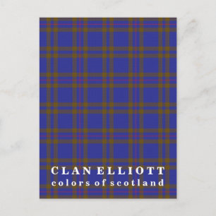 Färger Scotland Klan Elliott Tartan Vykort