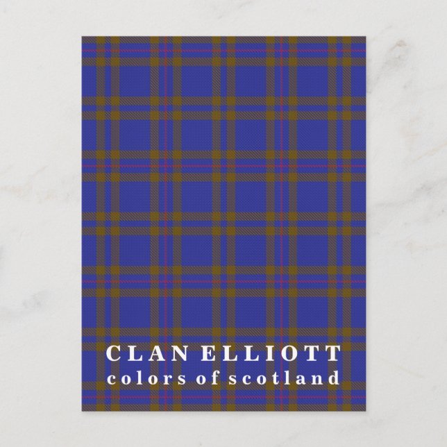 Färger Scotland Klan Elliott Tartan Vykort (Framsida)