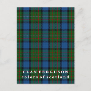 Färger Scotland Klan Ferguson Tartan Vykort