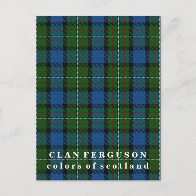 Färger Scotland Klan Ferguson Tartan Vykort (Framsida)