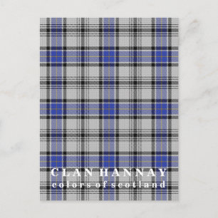 Färger Scotland Klan Hannay Tartan Vykort