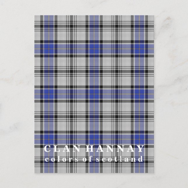 Färger Scotland Klan Hannay Tartan Vykort (Framsida)