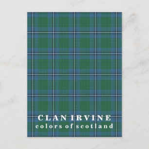 Färger Scotland Klan Irvine Tartan Vykort