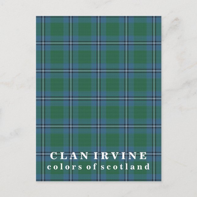 Färger Scotland Klan Irvine Tartan Vykort (Framsida)