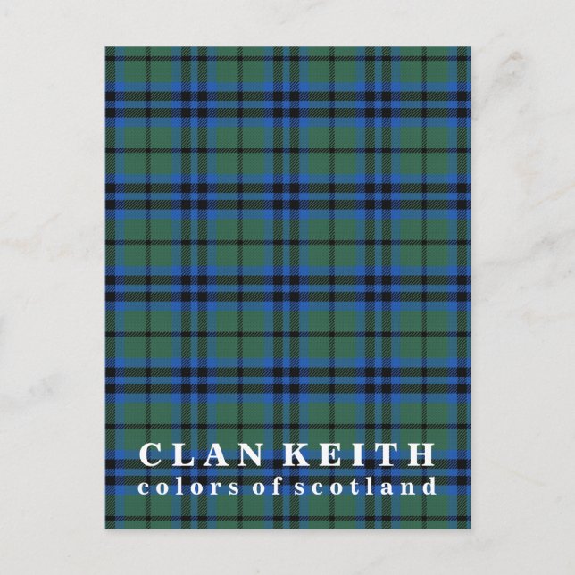 Färger Scotland Klan Keith Tartan Vykort (Framsida)