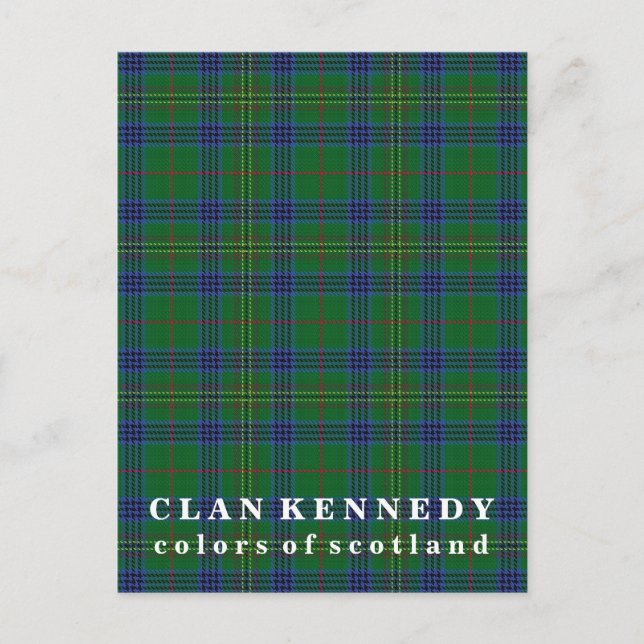 Färger Scotland Klan Kennedy Tartan Vykort (Framsida)