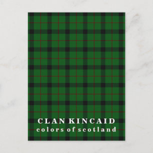 Färger Scotland Klan Kincaid Tartan Vykort