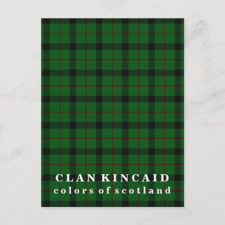 Färger Scotland Klan Kincaid Tartan Vykort