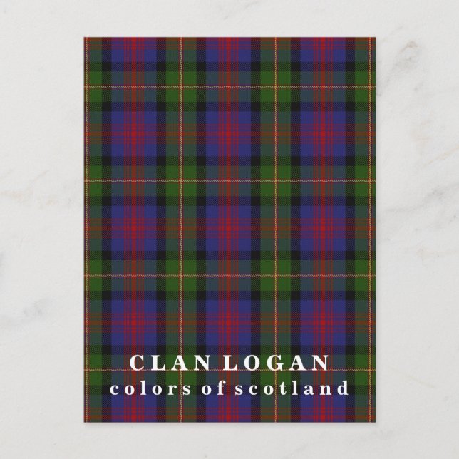 Färger Scotland Klan Logan Tartan Vykort (Framsida)