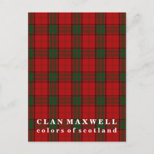 Färger Scotland Klan Maxwell Tartan Vykort