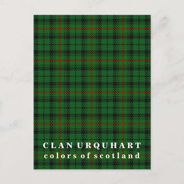 Färger Scotland Klan Urquhart Tartan Vykort (Framsida)
