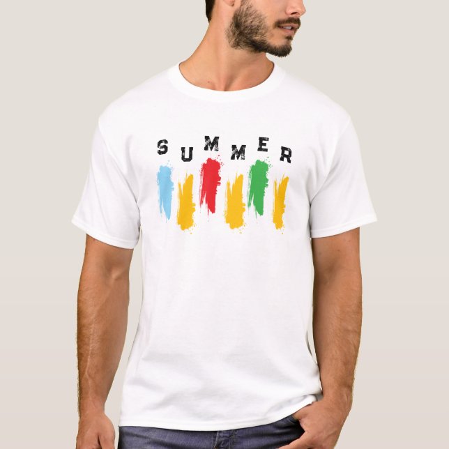 Färger Sommar Vibes Grafisk T-shirt Minimalistisk  (Framsida)
