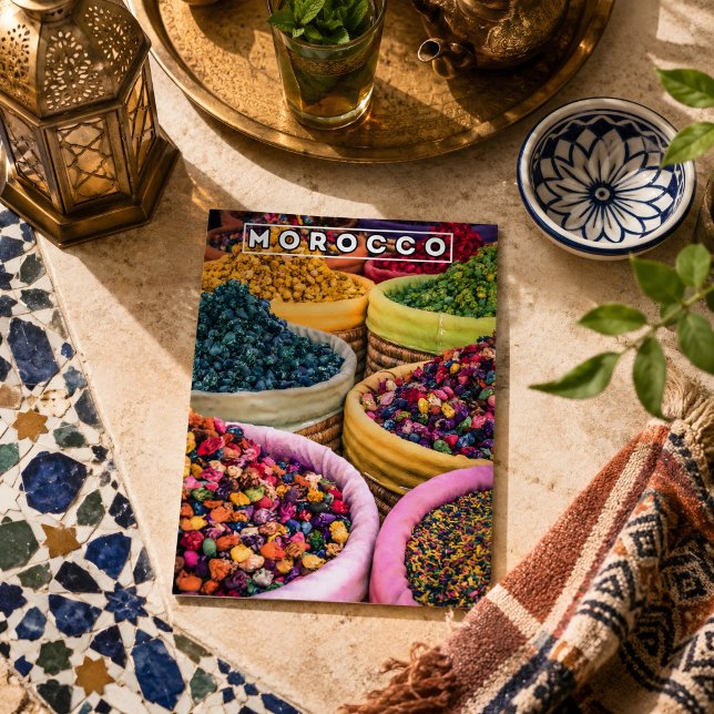 Färgerna Av Marrakech Röd Medina Kryddor Butik Vykort (Skapare uppladdad)