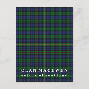 Färgerna för Skottland klanen MacEwen Tartan Vykort