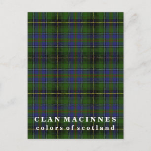 Färgerna på Skottland klanen MacInnes Tartan Vykort