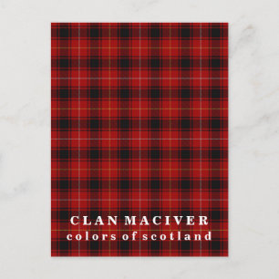 Färgerna på Skottland klanen MacIver Tartan Vykort
