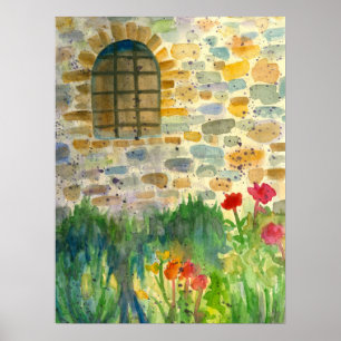 Färgerna Red Poppy Watercolor Flowers Painting Win Poster