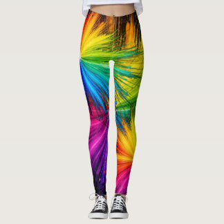 Färgexplosioner målar design på söta tajta kläder leggings