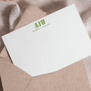 FÄRGFACK SKUGGA BOKSTAV PERSONLIG MONOGRAM  ANTECKNINGSKORT