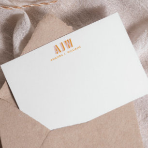 FÄRGFACK SKUGGBREVSTAVNING ANPASSAD MONOGRAM ANTECKNINGSKORT