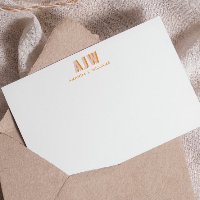 FÄRGFACK SKUGGBREVSTAVNING ANPASSAD MONOGRAM  ANTECKNINGSKORT (Skapare uppladdad)