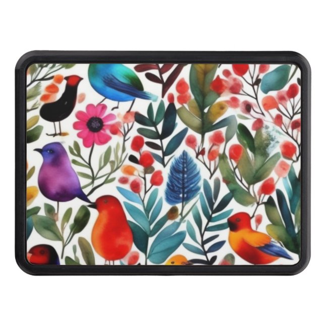 Färgfåglar av blommigt dragkroksskydd (Framsidan)