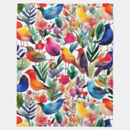 Färgfåglar av blommigt fleecefilt