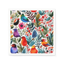 Färgfåglar av blommigt