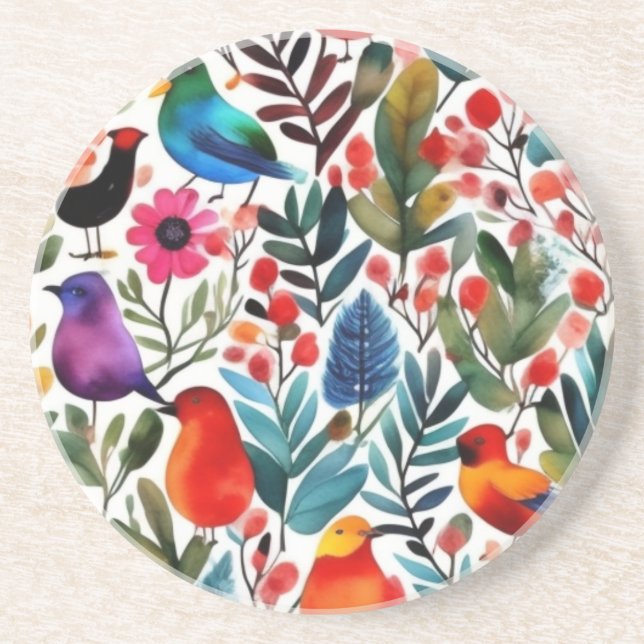 Färgfåglar av blommigt underlägg (Framsidan)