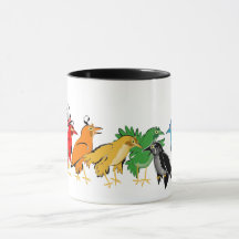 Färgfåglar av en ludd