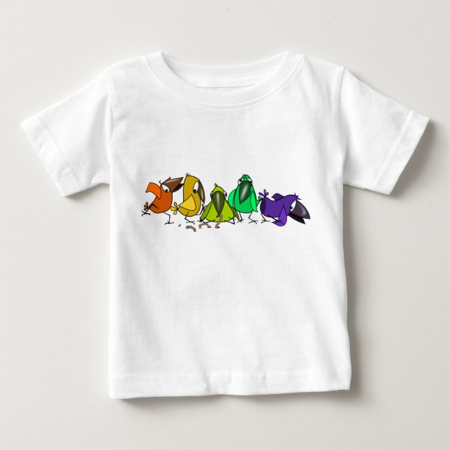 Färgfåglar Baby T-Shirt (Framsida)