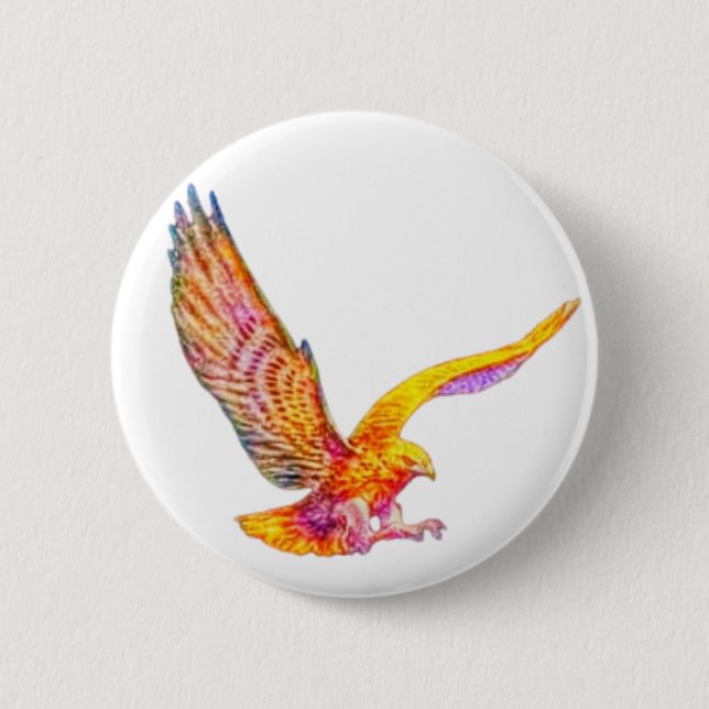 Färgfåglar, Bett fåglar, agle, Hawk, Falcon t Knapp (Framsida)