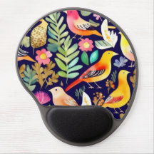 Färgfåglar blommönster blue decor