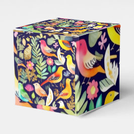 Färgfåglar blommönster blue decor presentaskar