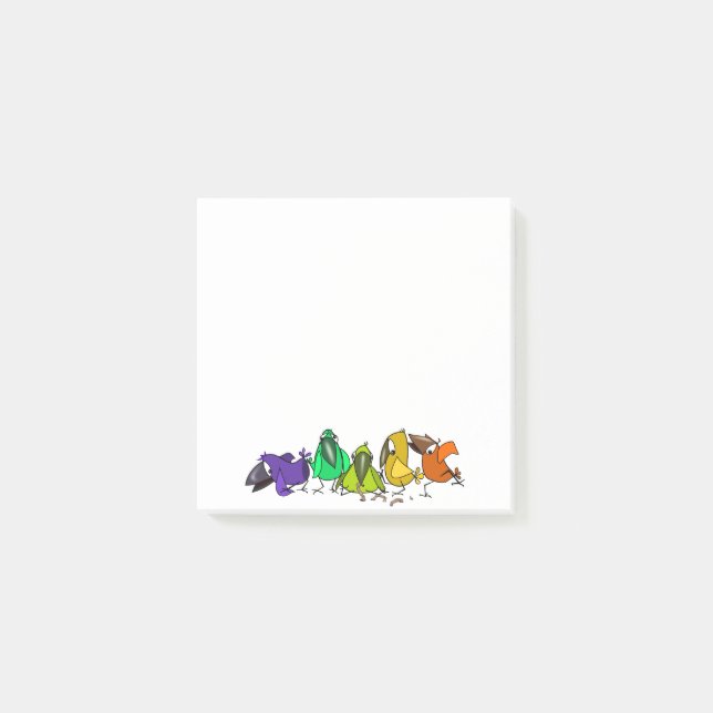 Färgfåglar Lustigt Post det Obs! Post-it Block (Framsida)