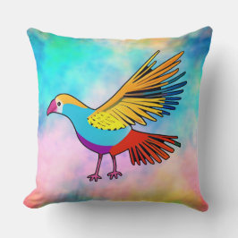 Färgfåglar med utskrivet Vingar Kudde