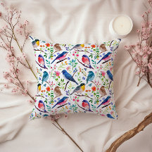 Färgfåglar och vimningsblommor Mönster