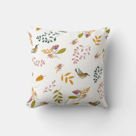 Färgfåglar på blommigtens bakgrund kudde