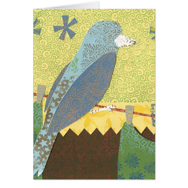 Färgfåglar på en tråd hälsningskort (Framsidan)