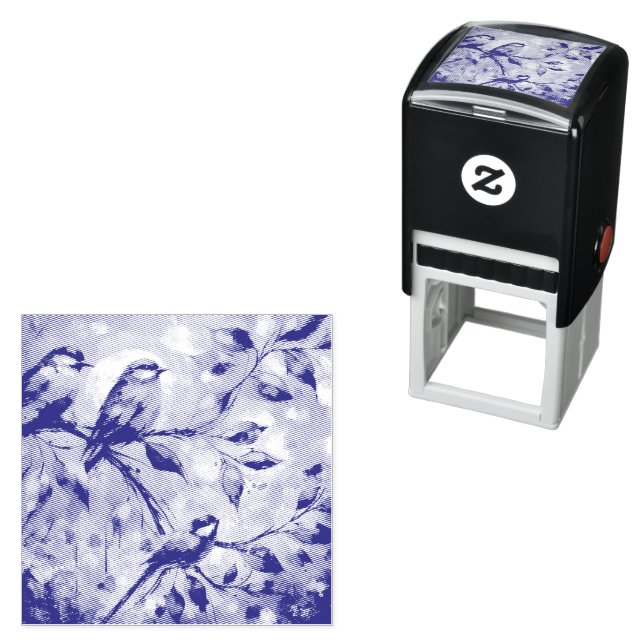 Färgfåglar på sommartid i Grenar Självfärgande Stämpel (In Situ)