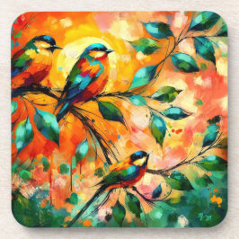 Färgfåglar på sommartid i Grenar Underlägg