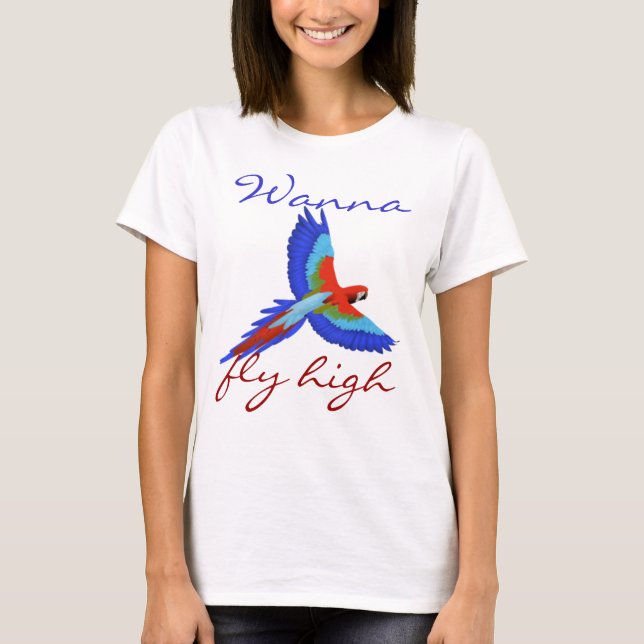 Färgfåglar, papegojfåglar, söt, girig tee shirt (Framsida)