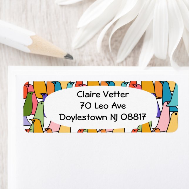 Färgfåglar Returadress Etikett (Insitu)