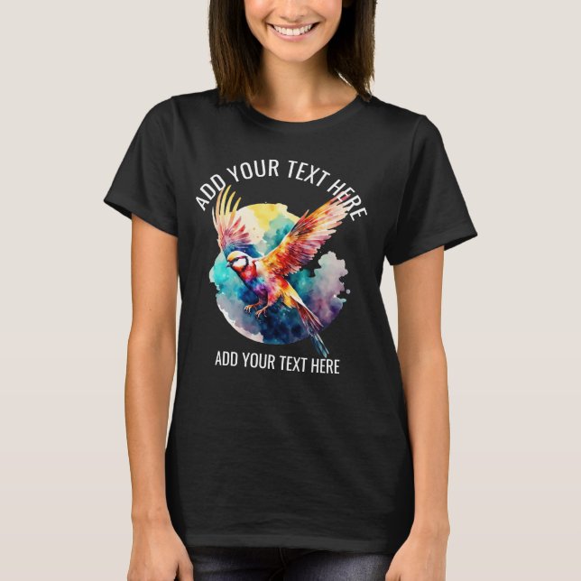 Färgfåglar som flyger t shirt (Framsida)