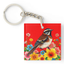 Färgfåglar som förekommer bland blommor