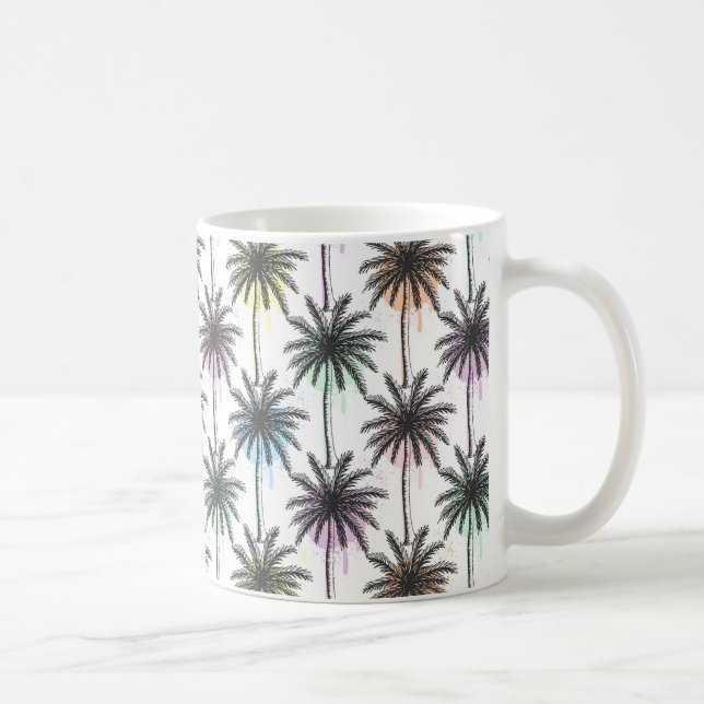 Färgfall Handflatan Träd Mönster Kaffemugg (Höger)
